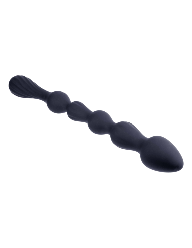 NMC 10.5 INCH RIBBED SILICONE ANAL BALL BEADS BLACK